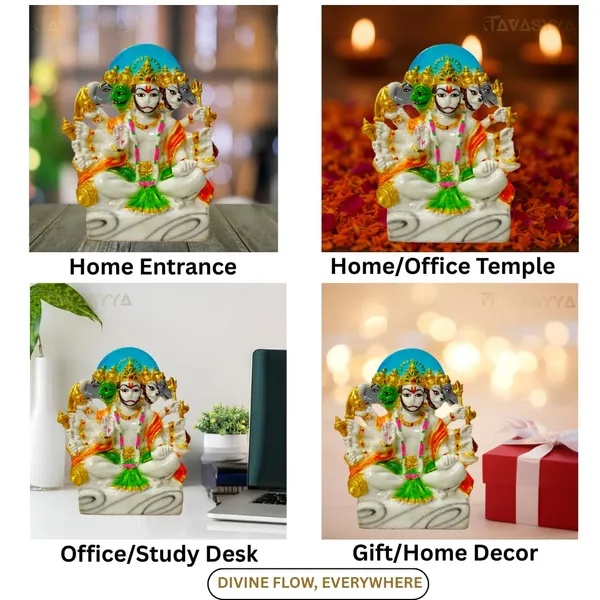 Pearl_White_&_Multicolor_Panchmukhi_Hanuman_Idol_Five-Faced_Hanuman_Ji_Statue_For_Home_Temple_Pooja_Room_&_Office_Handcrafted_Bajrangbali_Murti_Spiritual_Gift