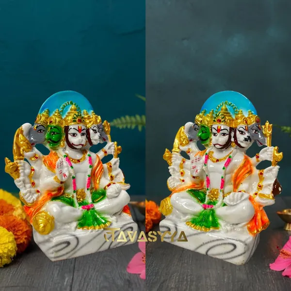 Pearl_White_&_Multicolor_Panchmukhi_Hanuman_Idol_Five-Faced_Hanuman_Ji_Statue_For_Home_Temple_Pooja_Room_&_Office_Handcrafted_Bajrangbali_Murti_Spiritual_Gift