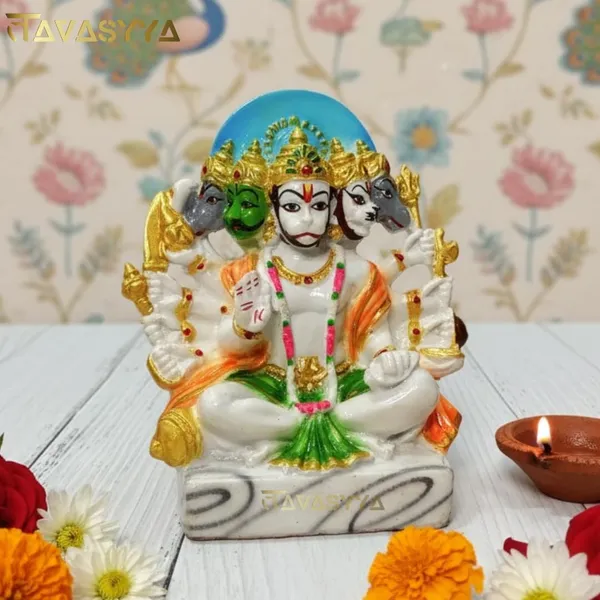Pearl_White_&_Multicolor_Panchmukhi_Hanuman_Idol_Five-Faced_Hanuman_Ji_Statue_For_Home_Temple_Pooja_Room_&_Office_Handcrafted_Bajrangbali_Murti_Spiritual_Gift
