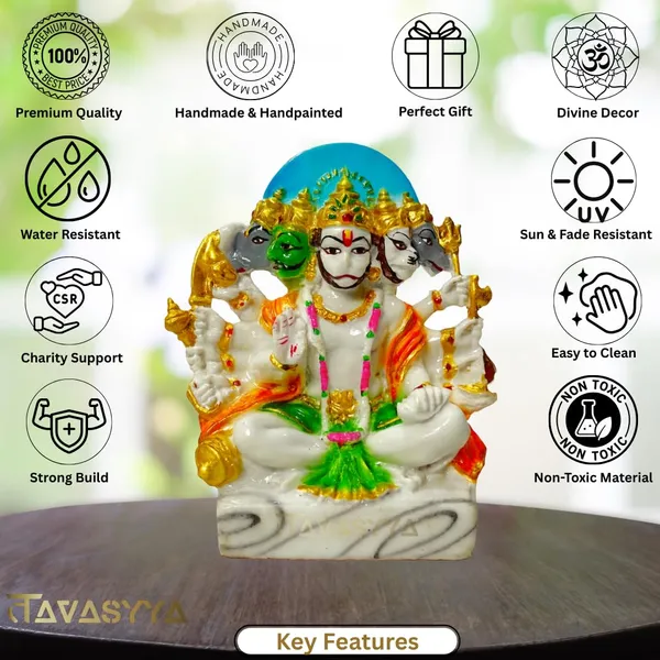 Pearl_White_&_Multicolor_Panchmukhi_Hanuman_Idol_Five-Faced_Hanuman_Ji_Statue_For_Home_Temple_Pooja_Room_&_Office_Handcrafted_Bajrangbali_Murti_Spiritual_Gift