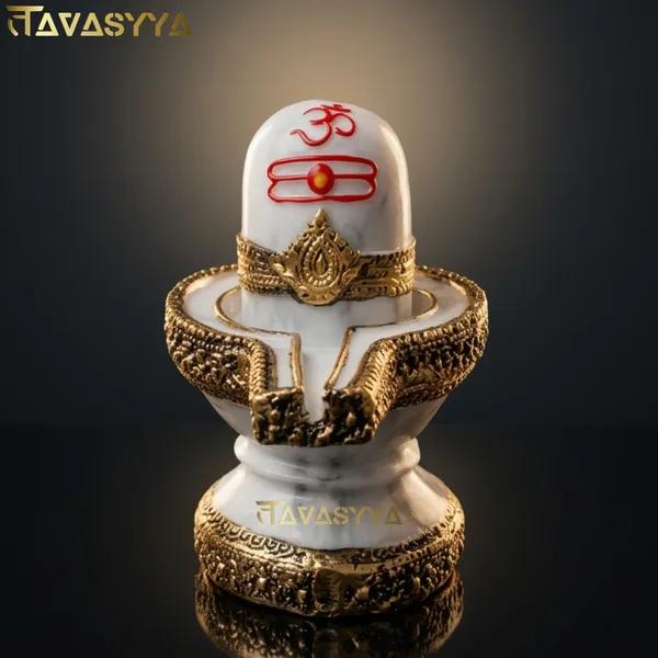 Tavasyya_White_Marble_Shivling_Idol_�_Premium_Mahadev_Shiv_Linga_with_Decorative_Base_|_Lord_Shiva_Murti_for_Home_Temple,_Pooja_Room,_Office_Mandir_&_Spiritual_Decor_(4.72_Inch)