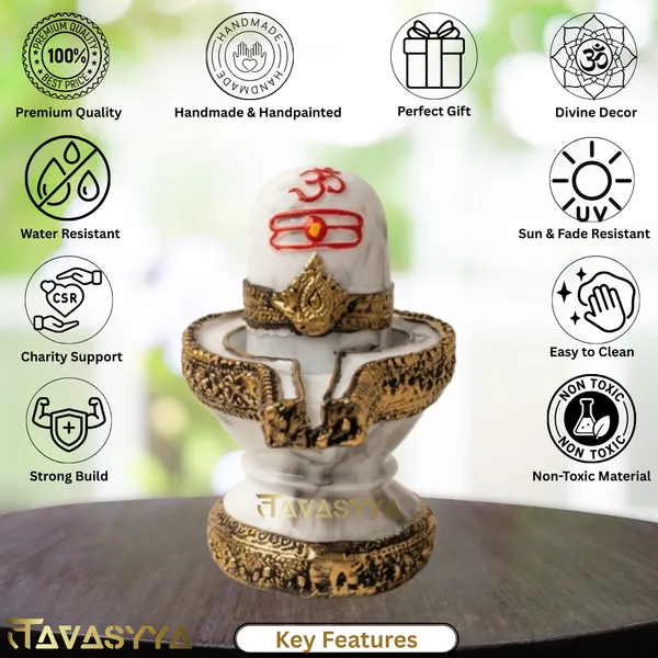 Tavasyya_White_Marble_Shivling_Idol_�_Premium_Mahadev_Shiv_Linga_with_Decorative_Base_|_Lord_Shiva_Murti_for_Home_Temple,_Pooja_Room,_Office_Mandir_&_Spiritual_Decor_(4.72_Inch)