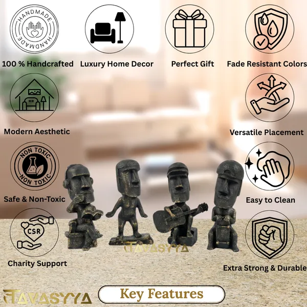 Tavasyya_Moai_Art_Statue_Sculpture_Set_of_4_|_Antique_Stone_Finish_Easter_Island_Figurines_|_Rapa_Nui_Monolithic_Statues,_Symbol_of_Strength_&_Protection,_Office_Desk,_Bookshelf_&_Home_Decor_Showpiece