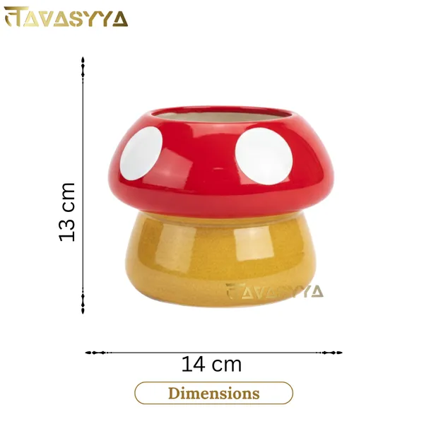 Tavasyya_Cute_Mushroom_Planter_Pot_for_Succulents_|_Ceramic_Planter,_Decorative_Flower_Pot_for_Home_&_Office_|_Perfect_for_Indoor_Plants,_Gifting_&_Home_Decor_(Mustard_Yellow_and_Cherry_Red)