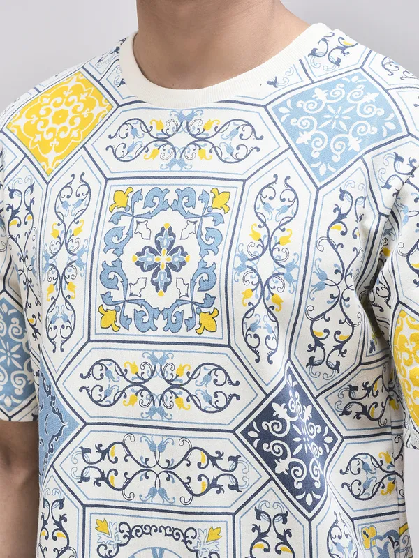 White_Printed_Co-Ord_Set_For_Men