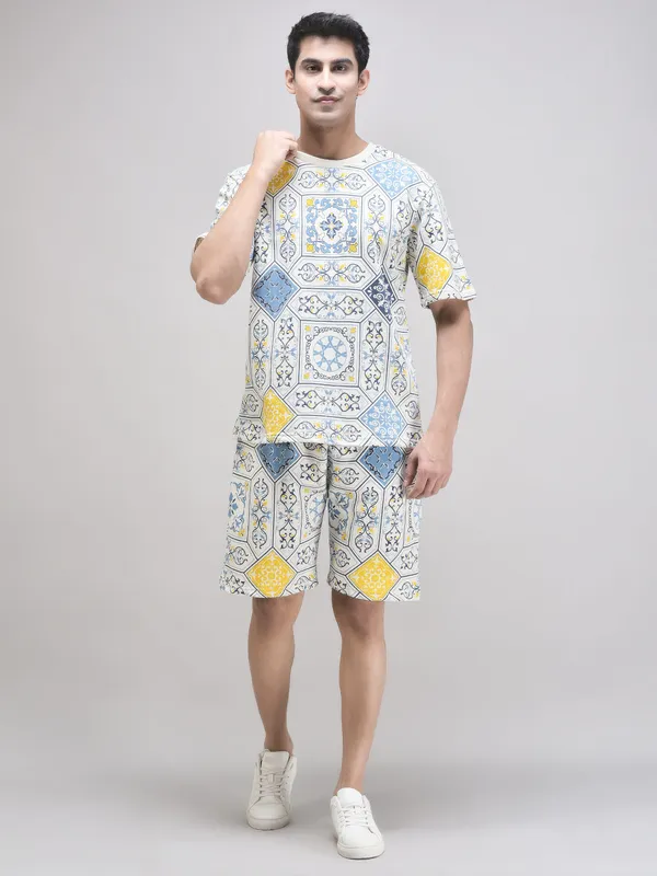 White_Printed_Co-Ord_Set_For_Men