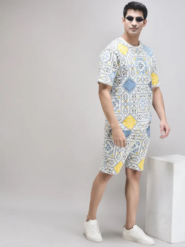 White_Printed_Co-Ord_Set_For_Men