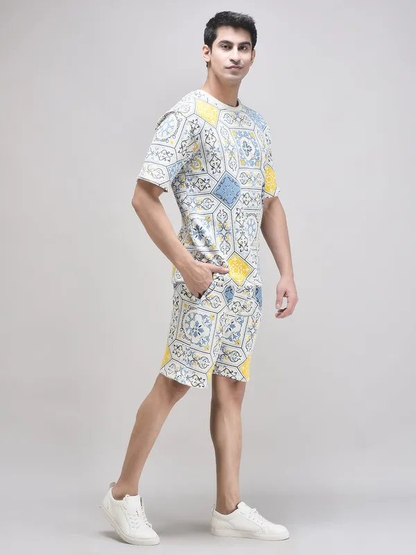 White_Printed_Co-Ord_Set_For_Men