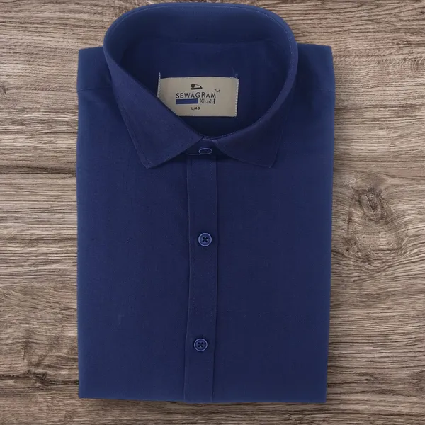 4_Ply_Berry_Blue_Khadi_Shirt