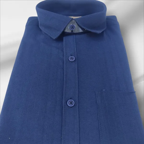 4_Ply_Navy_Blue_Khadi_Shirt