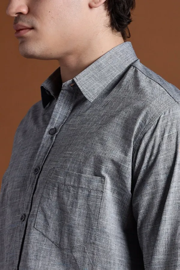 Grey_Khadi_Shirt_|_Handspun_&_Handwoven_100%_Pure_Cotton_Full_Sleeve_Shirt