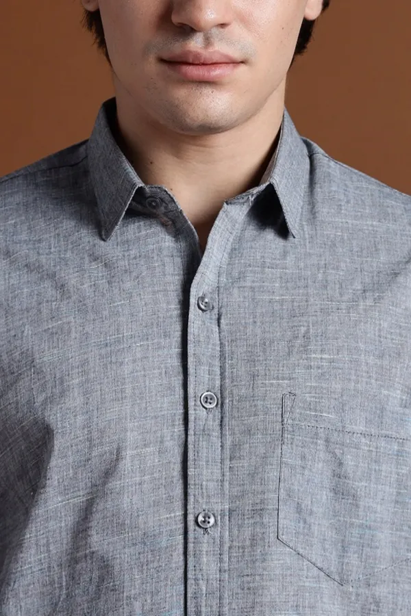 Grey_Khadi_Shirt_|_Handspun_&_Handwoven_100%_Pure_Cotton_Full_Sleeve_Shirt