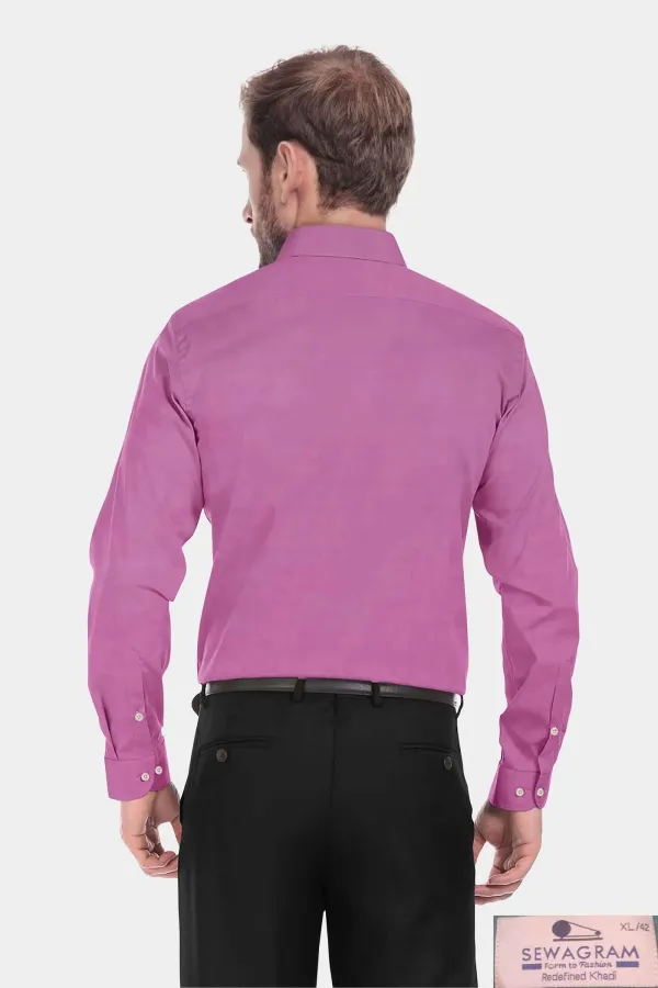Dark_Pink_Muslin_Khadi_Plain_Formal_Shirt_|_Handspun_&_Handwoven_100%_Pure_Cotton_Shirt