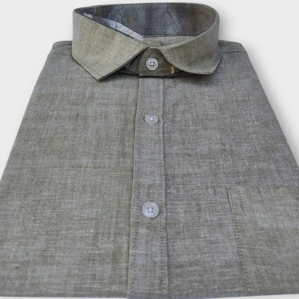 Yellowish-_Brown_Khadi_Shirt_|_Handspun_&_Handwoven_100%_Pure_Cotton_Full_Sleeve_Shirt