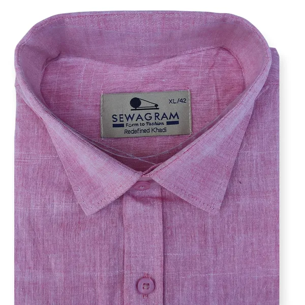 Light_Red_Khadi_Shirt_|_Handspun_&_Handwoven_100%_Pure_Cotton_Full_Sleeve_Shirt