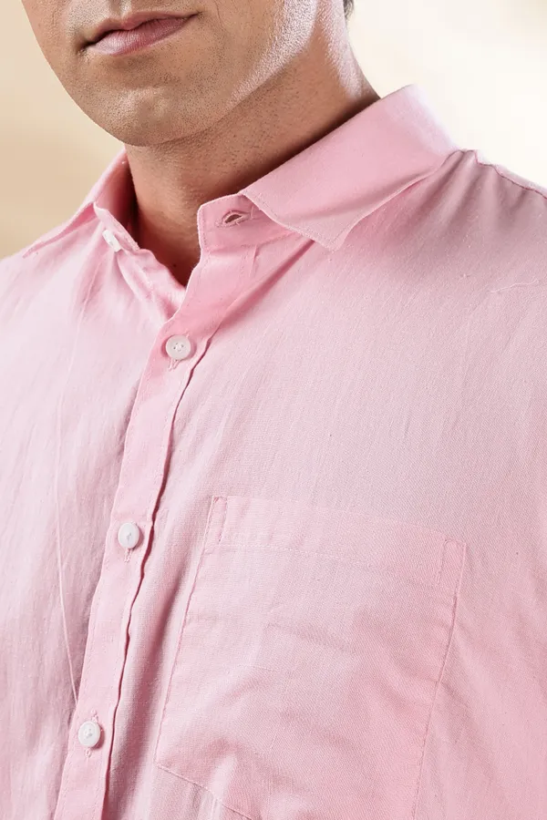 Light_Pink_Lemon_Yellow_Muslin_Full_Sleeve_Casual_Formal_Khadi_Shirt_For_Men