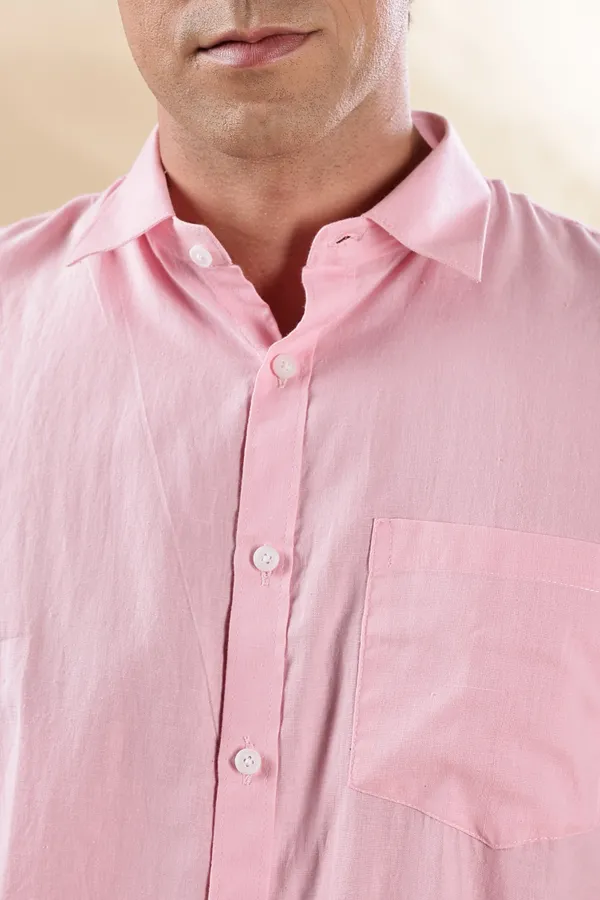 Light_Pink_Lemon_Yellow_Muslin_Full_Sleeve_Casual_Formal_Khadi_Shirt_For_Men