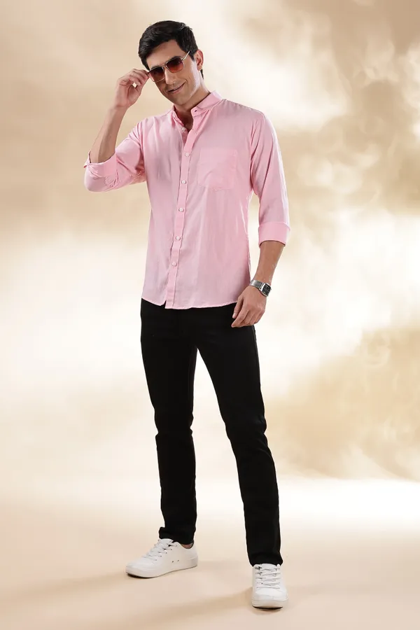 Light_Pink_Lemon_Yellow_Muslin_Full_Sleeve_Casual_Formal_Khadi_Shirt_For_Men