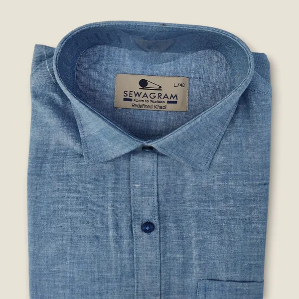 Light_Blue_Khadi_Shirt_|_Handspun_&_Handwoven_100%_Pure_Cotton_Full_Sleeve_Shirt