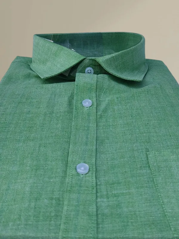 Vibrant_Green_Khadi_Shirt_|_Handspun_&_Handwoven_100%_Pure_Cotton_Full_Sleeve_Shirt