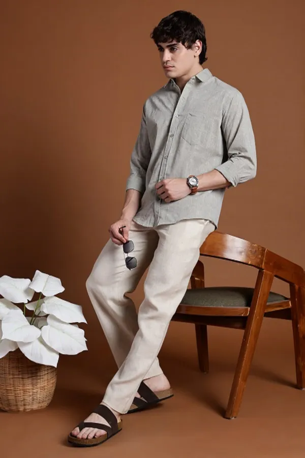 Light_Grey_Khadi_Shirt_|_Handspun_&_Handwoven_100%_Pure_Cotton_Full_Sleeve_Shirt