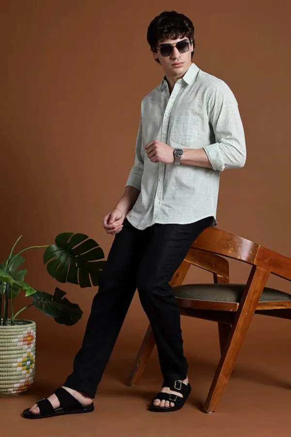 Light_Pista_Khadi_Shirt_|_Handspun_&_Handwoven_100%_Pure_Cotton_Full_Sleeve_Shirt