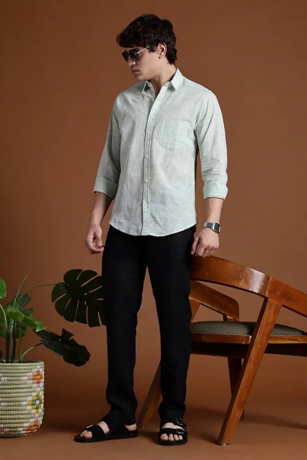 Light_Pista_Khadi_Shirt_|_Handspun_&_Handwoven_100%_Pure_Cotton_Full_Sleeve_Shirt