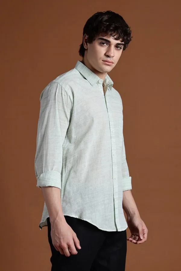 Light_Pista_Khadi_Shirt_|_Handspun_&_Handwoven_100%_Pure_Cotton_Full_Sleeve_Shirt