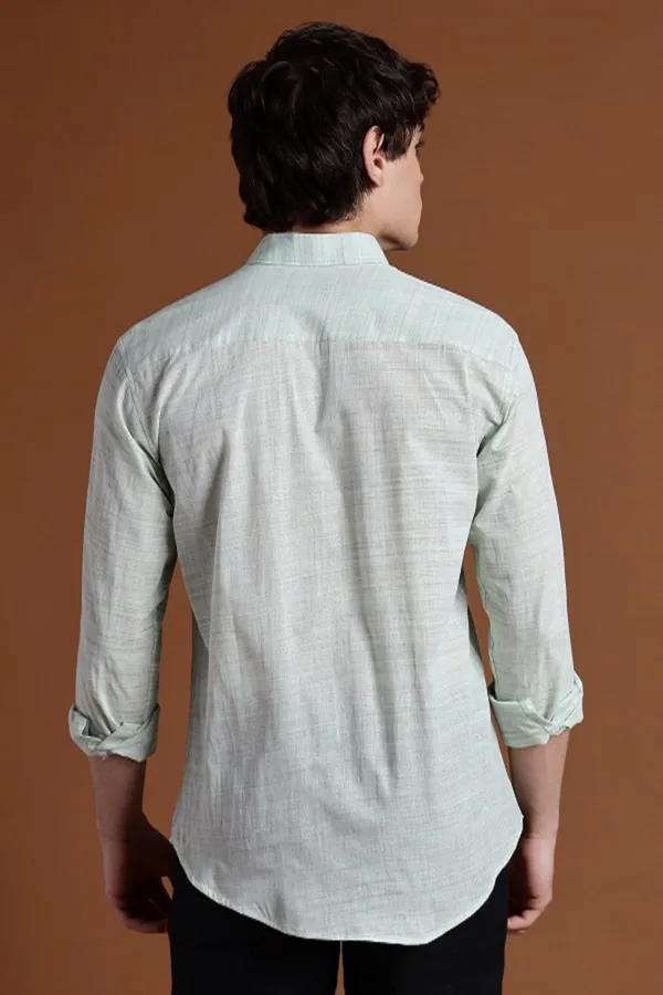 Light_Pista_Khadi_Shirt_|_Handspun_&_Handwoven_100%_Pure_Cotton_Full_Sleeve_Shirt