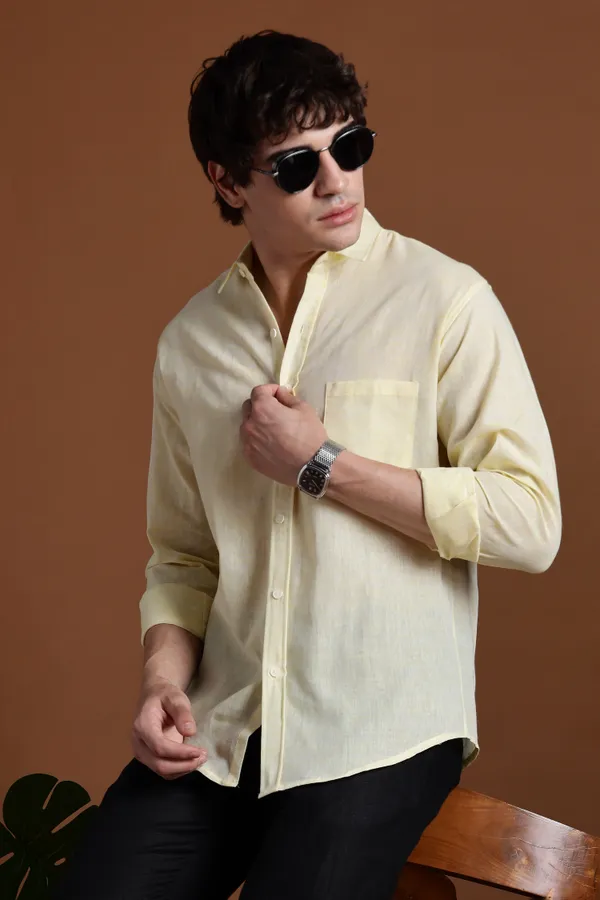 Light_Yellow_Khadi_Shirt_|_Handspun_&_Handwoven_100%_Pure_Cotton_Full_Sleeve_Shirt