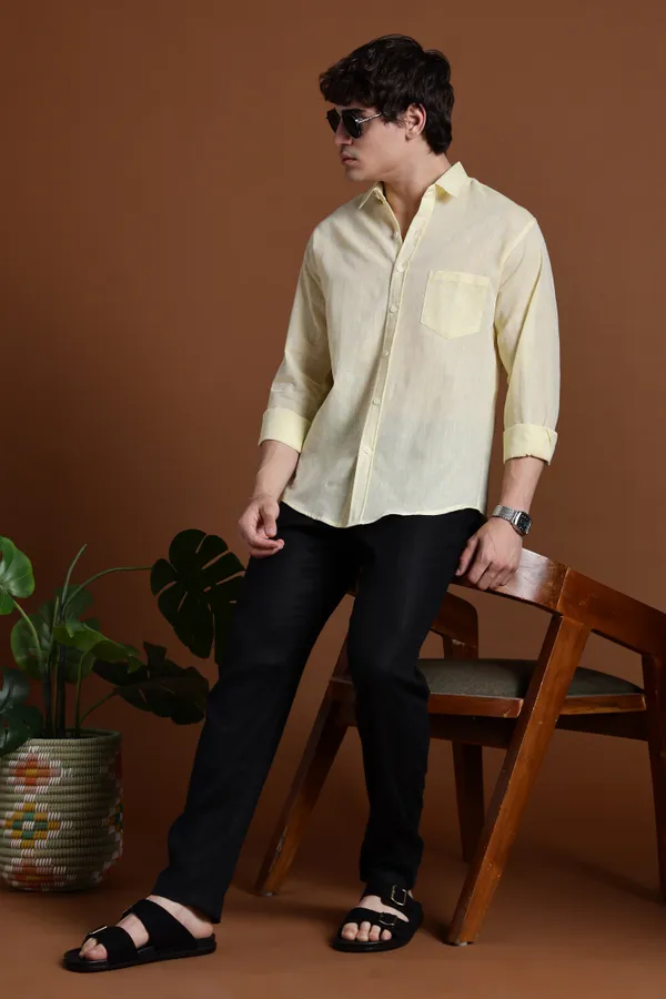 Light_Yellow_Khadi_Shirt_|_Handspun_&_Handwoven_100%_Pure_Cotton_Full_Sleeve_Shirt
