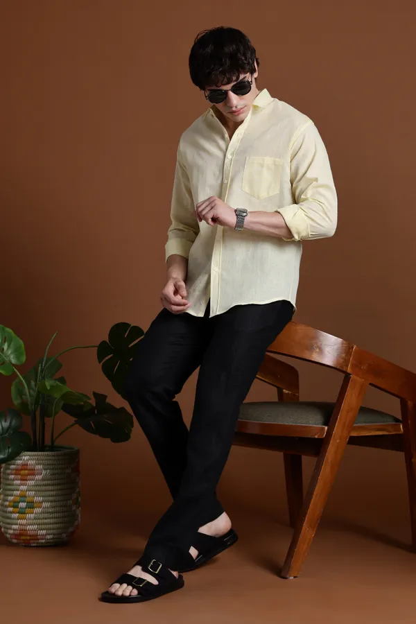 Light_Yellow_Khadi_Shirt_|_Handspun_&_Handwoven_100%_Pure_Cotton_Full_Sleeve_Shirt