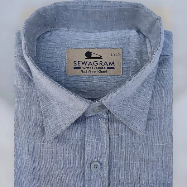 Whitish_Grey_Khadi_Shirt_|_Handspun_&_Handwoven_100%_Pure_Cotton_Full_Sleeve_Shirt