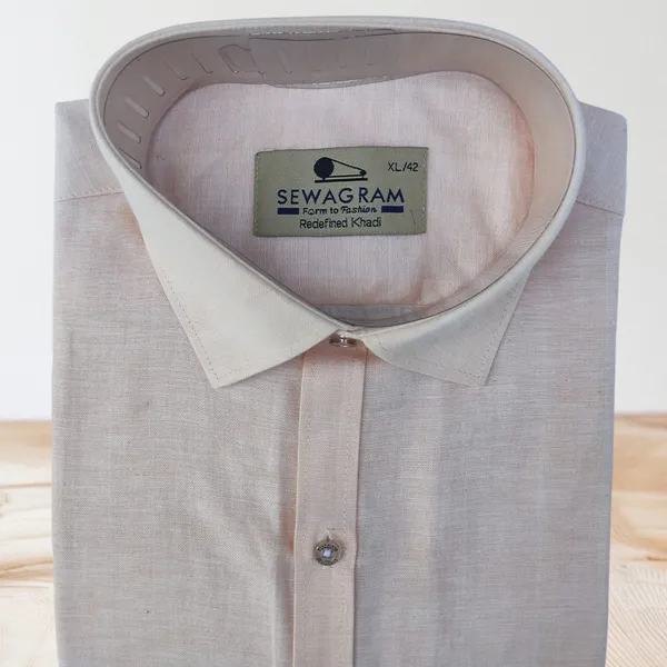 Peach_Khadi_Shirt_|_Handspun_&_Handwoven_100%_Pure_Cotton_Full_Sleeve_Shirt