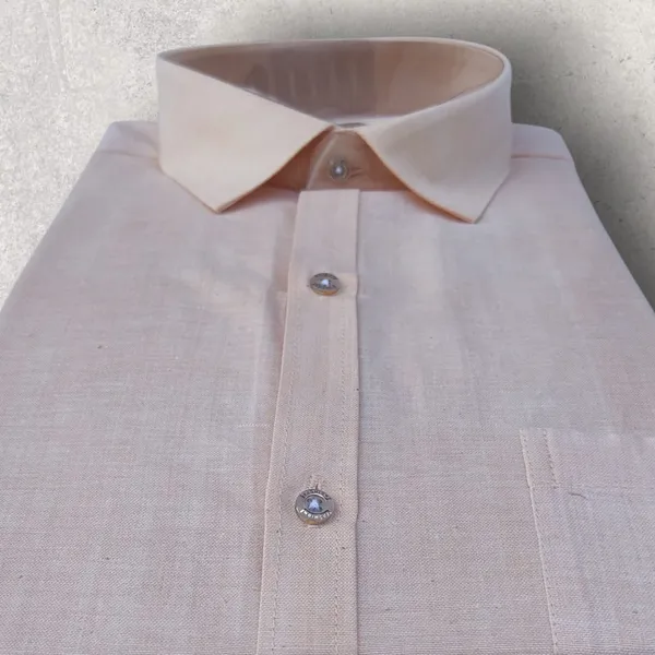 Peach_Khadi_Shirt_|_Handspun_&_Handwoven_100%_Pure_Cotton_Full_Sleeve_Shirt