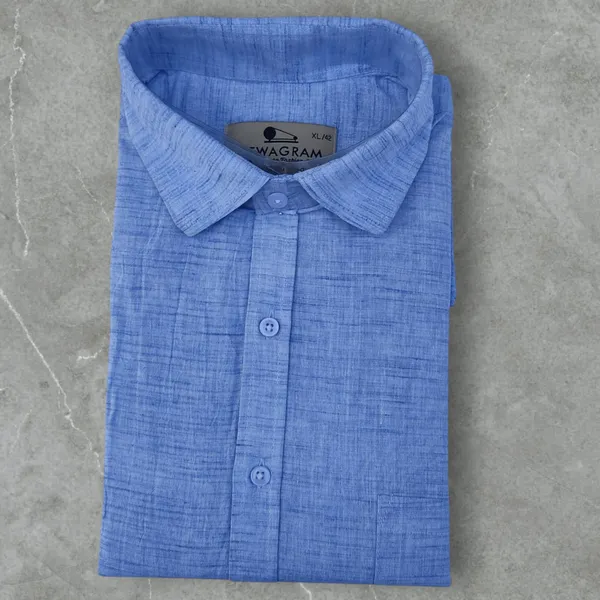 Sky_Blue_Khadi_Shirt_|_Handspun_&_Handwoven_100%_Pure_Cotton_Full_Sleeve_Shirt
