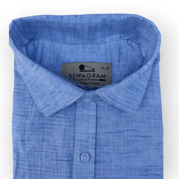 Sky_Blue_Khadi_Shirt_|_Handspun_&_Handwoven_100%_Pure_Cotton_Full_Sleeve_Shirt