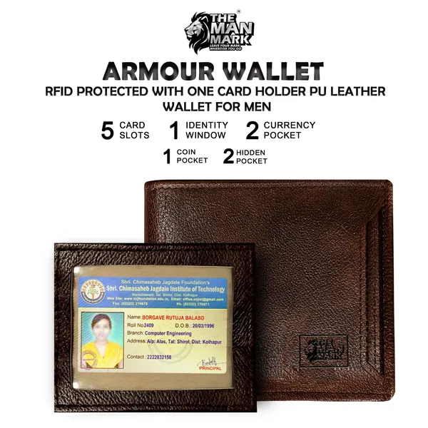 Black_Armour_Wallet_With_One_Card_Holder_Pu_Leather_Wallet-_5_Card_Slots,_2_Currency_Pockets,_1_Id_Window,_Rfid_Protection