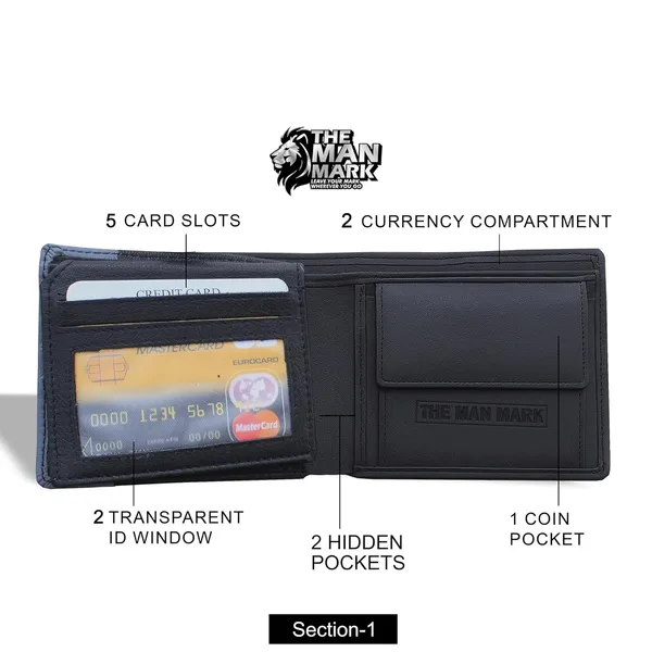Balck_&_Blue_Leather_Dual_Domain_Rfid_Protected_Wallet_For_Men–_5_Card_Slots,_2_Hidden_Pocket,_Slim,_1_Coin_Pocket,_2_Transparent_Id_Window