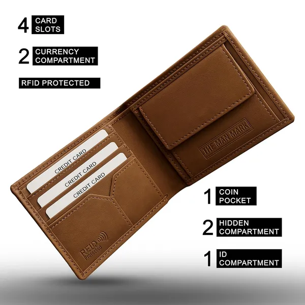 Tan_Golden_Mustang,_Rfid_Protected_Wallet_For_Men_Bi-Fold_Wallet_With_4_Card_Slots,_2_Hidden_Pocket,_1_Coin_Pocket,_2_Currency_Compartments