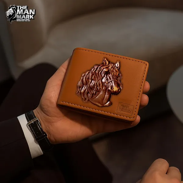 Tan_Golden_Mustang,_Rfid_Protected_Wallet_For_Men_Bi-Fold_Wallet_With_4_Card_Slots,_2_Hidden_Pocket,_1_Coin_Pocket,_2_Currency_Compartments