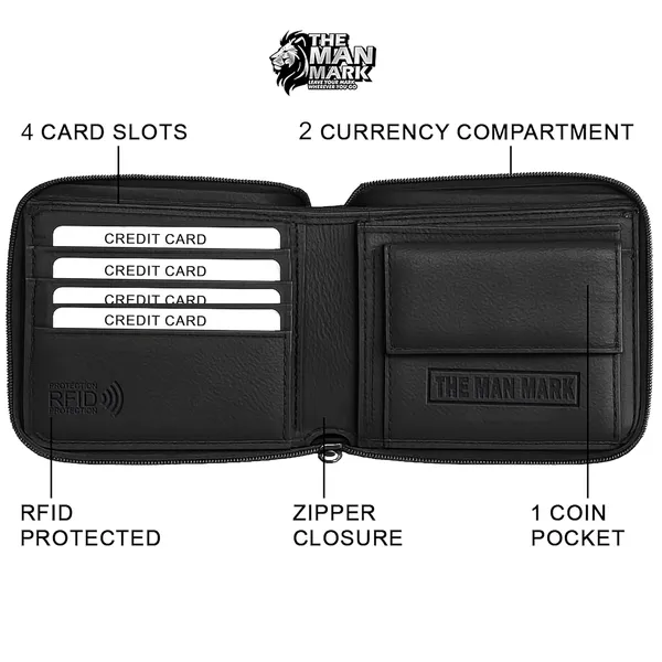 Black_Vault_Iron_Zip_Premium_Leather,_Rfid_Protected_Wallet_For_Men_–_Slim_Bifold_Design_With_4_Card_Slots_&_2_Cash_Compartments_And_1_Coin_Pocket_In_Black_Colour
