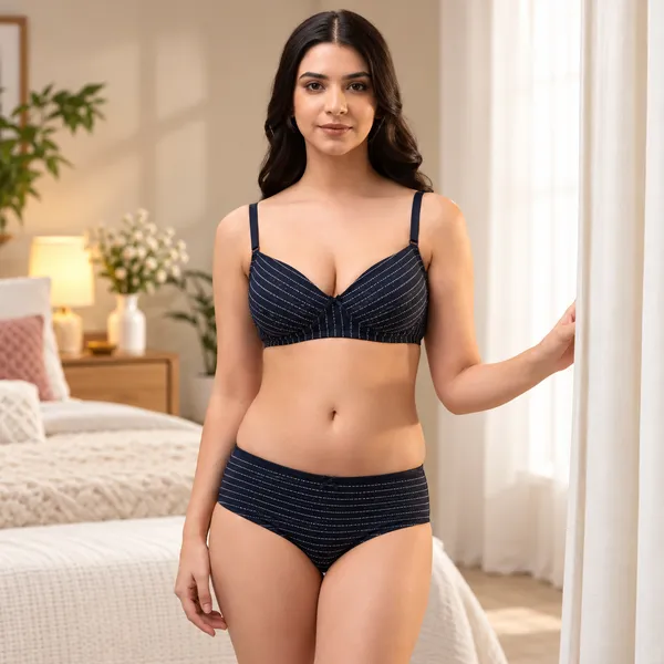 Midnight_Stripe_Comfort_Lingerie_Set_Navy_Blue_For_Women