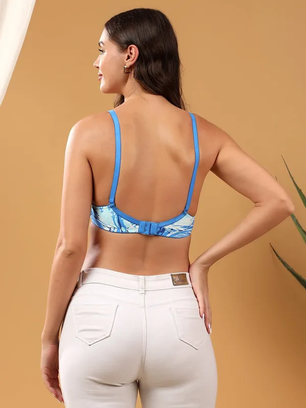 Ocean_Blue_Abstract_Print_Padded_Bra_For_Women