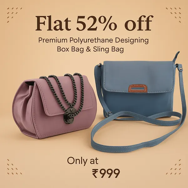 Pack_Of_2_Salmon_&_Slate_Premium_Polyurethane_Designing_Box_Bag_&_Sling_Bag_For_Women