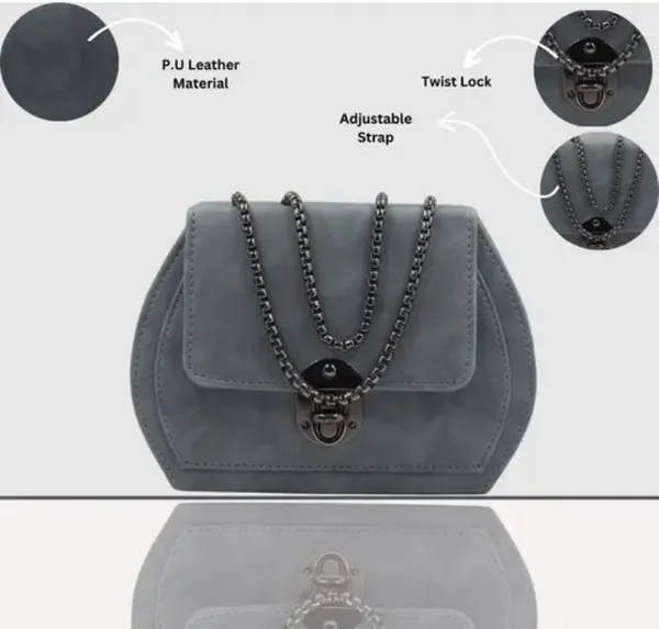 Grey_Premium_Polyurethane_Designing_Box_Bag_For_Women