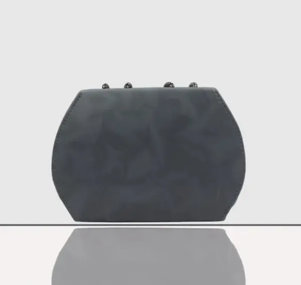 Grey_Premium_Polyurethane_Designing_Box_Bag_For_Women