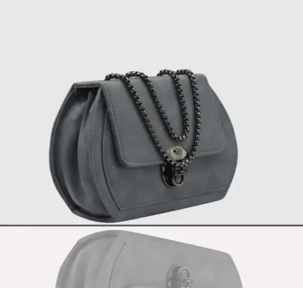 Grey_Premium_Polyurethane_Designing_Box_Bag_For_Women