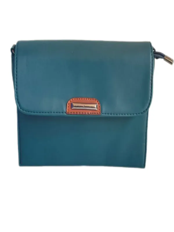 Teal_Premium_Polyurethane_Beautiful_Stylish_Sling_Bag_For_Women