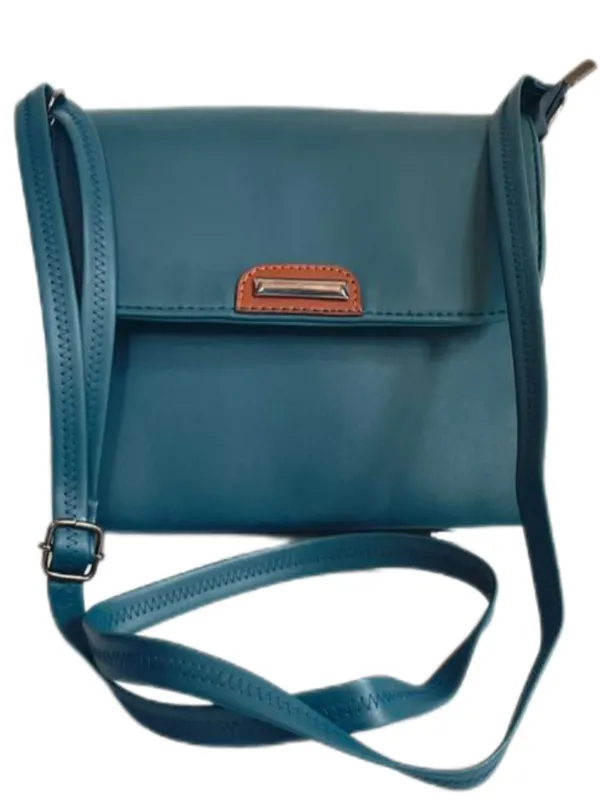 Pack_Of_2_Tan_&_Teal_Premium_Polyurethane_Designing_Box_Bag_&_Sling_Bag_For_Women